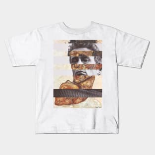 Self Portrait with Bare Shoulder by Egon Schiele and James D. Kids T-Shirt